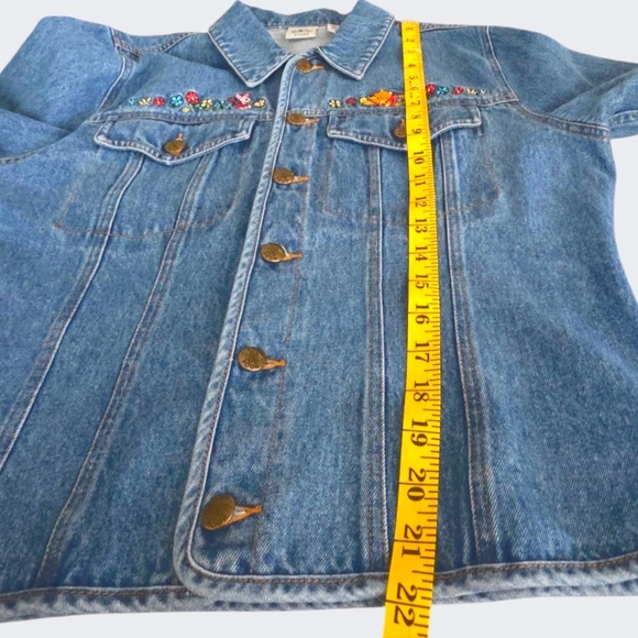 Vintage Disney Pooh Piglet Pooh Denim Jeand Jacket Y2K Size Medium - Picture 3 of 17